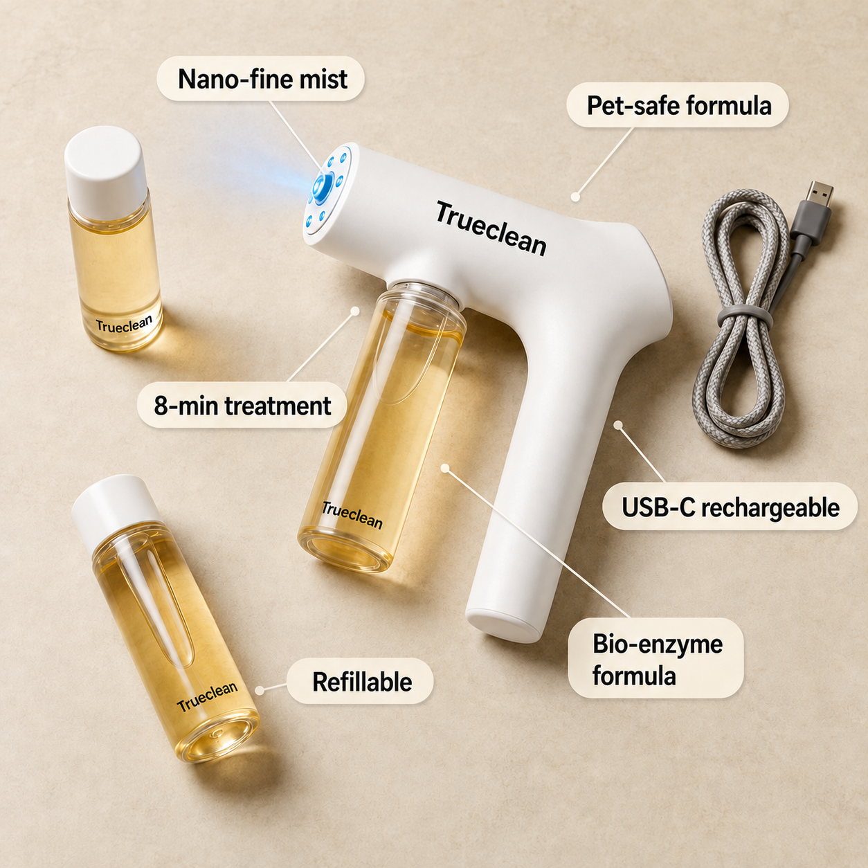 Trueclean™ Nano Bio-Enzyme Deodorizer
